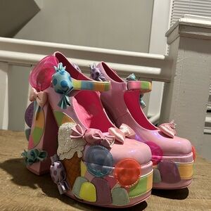 Dolls Kill Pink Candy Platform Heels